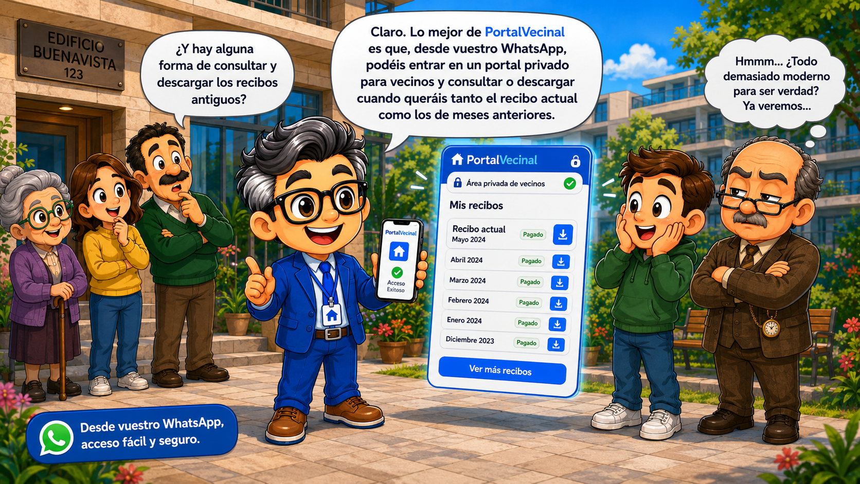 Portal privado para consultar y descargar los recibos.