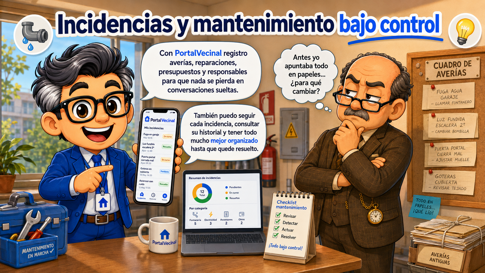 Registro y seguimiento de incidencias y mantenimiento.
